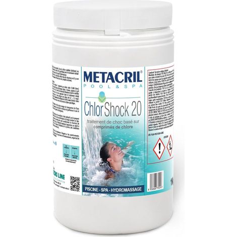 Clor Shock 20 - trattamento shock a base di cloro in pastiglie Metacril 1kg 40501001