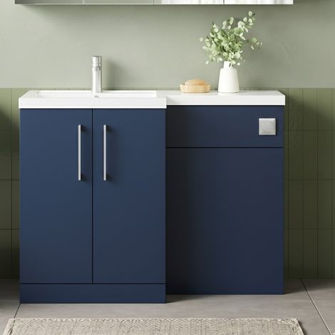 Nuie Arno LH Combination Unit with L-Shape Basin 1100mm Wide - Midnight Blue (1/3)