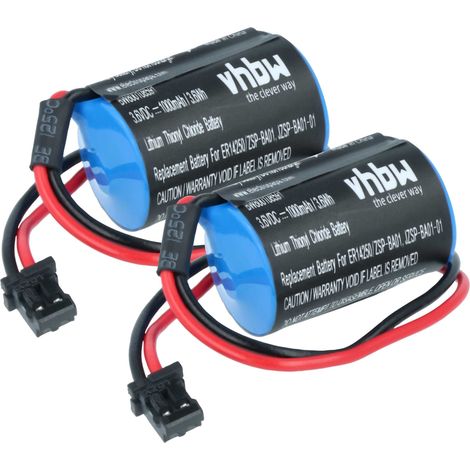 vhbw 2x Batterie kompatibel mit Omron Sigma 2, SGDH ServoRack, SGDH amplifier Steuereinheit (1000 mAh, 3,6 V, Li-Ion)