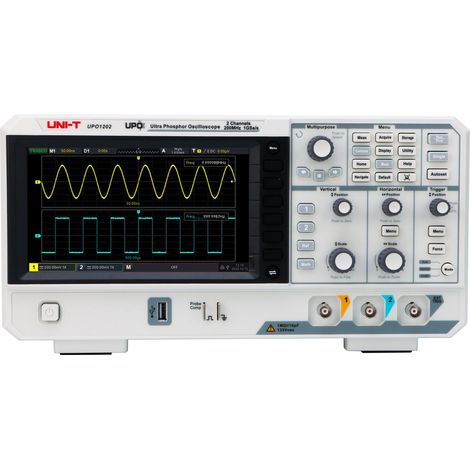 Oscilloscope UNI-T UPO1202, 2 canaux, 200 MHz