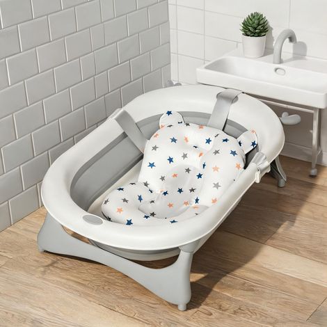 Baignoire pliable ergonomique pour bébé matière PP et TPE gris (1/5)