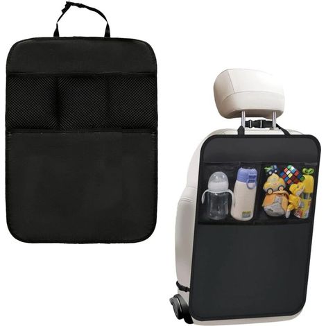 2 Pièce Organisateur Voiture, Tissu Oxford avec 3 Poches de Rangement, Protections Dossier de Siège Voiture Imperméables, Organisateur Voiture Enfant, Protection Siège Auto Enfant