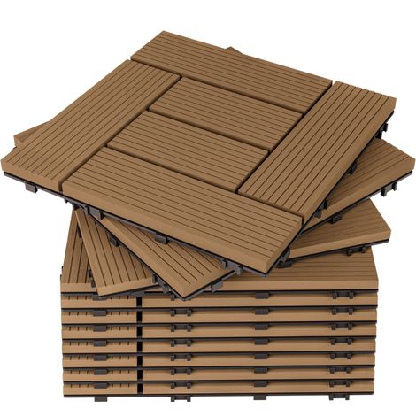 Deuba Baldosa de WPC para exterior/interior 30x30cm Montaje por clips Antracita/Terracota Mosaico/clásico Mosaico terracota (1/5)