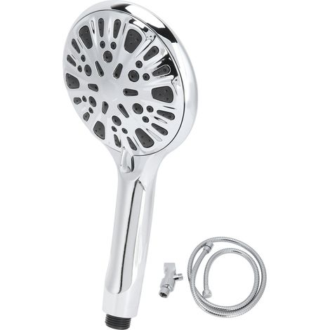 Pommeau de douche G1/2, 9 réglages de jet, haute pression, douchette manuelle, accessoire salle de bain, kit douche. (1/5)