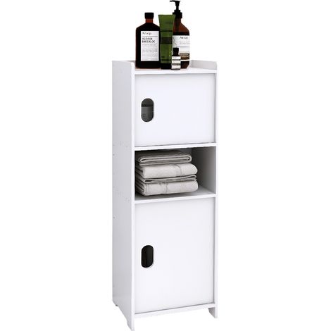 Petite armoire de salle de bain, armoire de salle de bain étanche, armoire de rangement en PVC blanc, pour cuisine, salle de bain et bureau,24x 20x71cm (1/5)