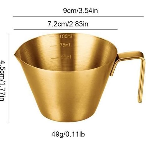 (oder) Schnapsgläser - HELLOVE - 2 Stück - Edelstahl 304 - 100 ml - Spitz zulaufender Ausgießer