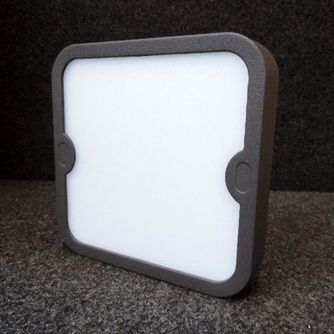 Applique plafonnier extérieur carrée 180x180x44 anthracite LED 10W 3000K 1000lm IP44 Indra ARLUX (1/3)