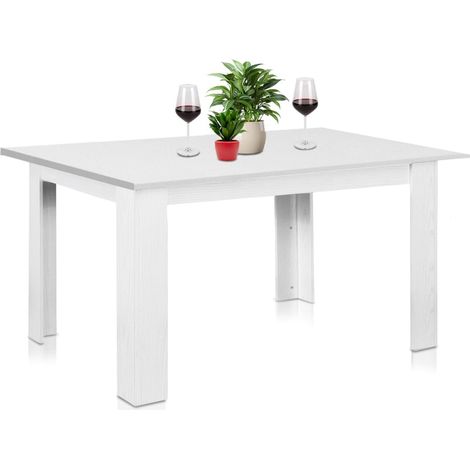 Table Extensible Salle à Manger Blanche de 90 x 60 cm à 120 x 60 cm, Design Moderne, Extensible Peu encombrant, idéal pour Salle à Manger, Salon, Cuisine, mobilier (Blanc frêne) (1/5)