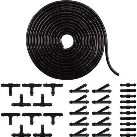 4m Windscreen Wiper Hose Kit with 30 Pieces Fitting (Type Y I T), Washer Hose, Windshield Fitting, Black (1/5)