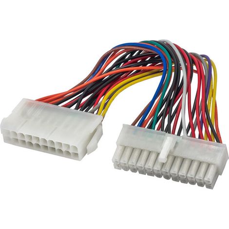 Cable Akyga AK-CA-66 de 20 pines a P1 de 24 pines para fuente de alimentación de placa base, 15 cm.