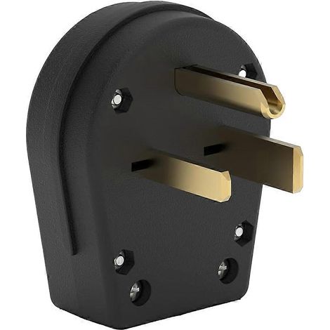 1 prise coudée robuste 6-50P, 50 A 250 V, 3 broches, pour poste à souder, sèche-linge, camping-car, prise industrielle (prise américaine). (1/5)
