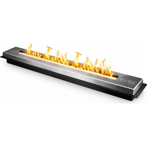 Quemador de bioetanol para chimenea 1,7 L, acero inoxidable 90x11xH5,3 cm (1/5)