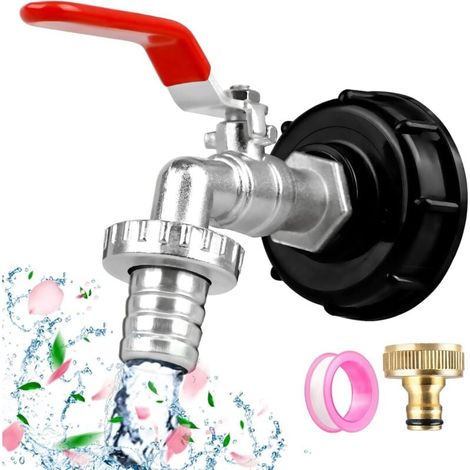 Tankhahn, 3/4"-Tankadapter, Tankzubehör, Gartenhahn mit Messingadapter, IBC-Gartenhahn (1/4)