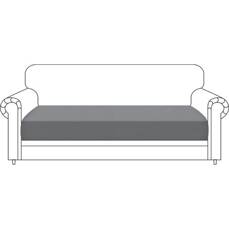 Housse de Coussin de Siège de Canapé, Housse de Coussin de Siège Élastique, Housse Canapé 4 Places, Housse de Canapé Lavable, Coupe Extensible, Protège Meubles pour Le Salon, Gris (1/5)