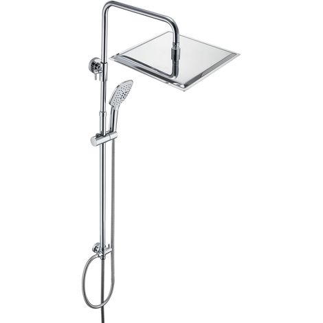 JOHO Colonna Doccia in Acciaio INOX senza Miscelatore Termostatica, Asta Doccia Saliscendi con Soffione e Doccetta, Set Doccia a Pioggia con Soffione 30x30 cm Cromo (1/5)