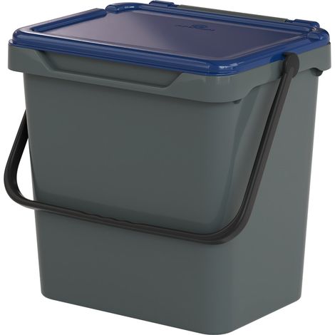Dmora Papelera de polipropileno para recolección separada, contenedor de residuos 30L, 100% Made in Italy, 40x31h39 cm, color azul, con embalaje reforzado