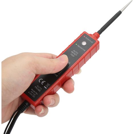 Testeur de circuit électrique auto, outil de diagnostic avec protection court-circuit, câble 4m rouge, DC 6-24V (1/5)
