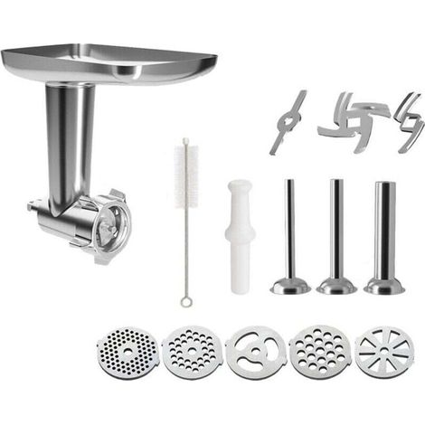 Enowelir Hachoir À Viande En Acier Inoxydable Pour Robot Pâtissier KitchenAid (1/4)