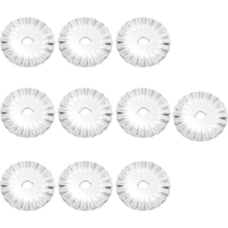 Lot de 10 lames crantées rotatives de 45 mm pour cuir, tissu, papier et dentelle - Outils de couture (1/5)