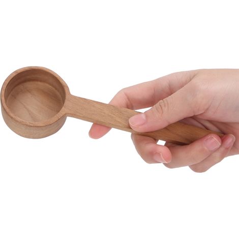 Cuillère doseuse à café en bois de noyer Nebu, manche long en bois massif, cuillère doseuse à café moulu, 8 g/10 g, manche long, 10 g. (1/5)