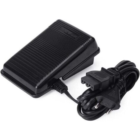 Pédale de Commande à la Maison Machine à Coudre, Pédalier de Machine Electrique à Couture Pédale avec Cordon Contrôleur Variable Universel de Vitesse (Noir)(EU Plug)