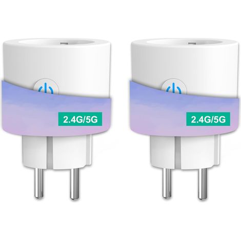 Prise Connectée 16A 2,4/5GHz WiFi  Mesure de Consommation Électrique compatible avec Horaires et Minuterie, 2PCs (1/5)