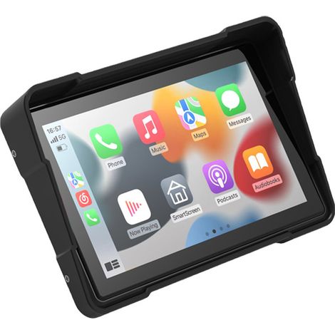 Moto CarPlay & Android Auto Écran DVR sans fil 7 pouces pour moto Double caméra 2K Navigation GPS, pour moto, télécommande, contrôle vocal, Bluetooth, TF-64G