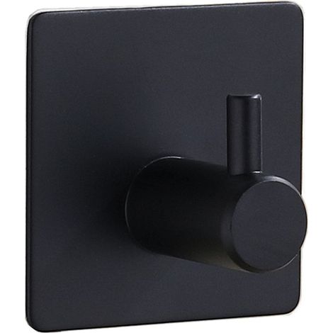 4er-Pack selbstklebende Handtuchhaken aus Edelstahl zum Aufhängen von Handtüchern und Kleidung (schwarz)