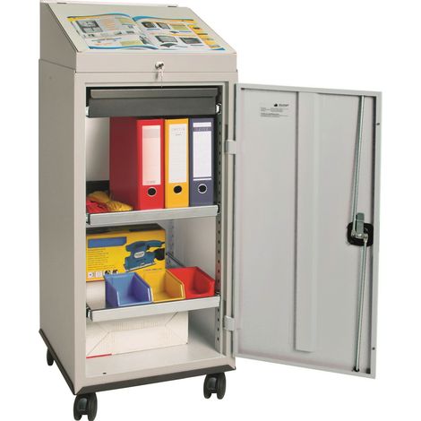Set di armadietti per attrezzi con piano superiore H1310xL500xP500mm grigio chiaro/grigio chiaro