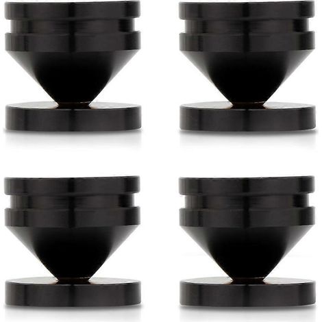 Lot de 4 pièces haut-parleur support pieds pied tampon Aluminium Alloy métal Shock-Absorbing Cone sol pied ongle CD (1/5)