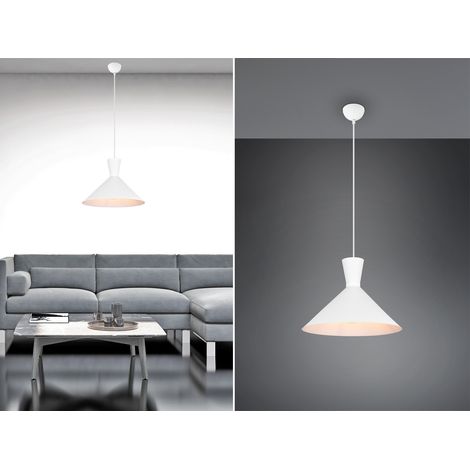 LED Pendelleuchte 1-flammig Metall Lampenschirm Weiß, Ø 35cm (1/5)