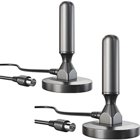 Antenne DVB-T2 HD/DVB-T DTT réception numérique maximale, pied magnétique stable, câble 3m pour tous récepteurs DVB-T2/DVB-T DTT – version massive (1/5)