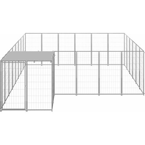 Maison Exclusive - Gabbia per Cani Argento 12,1 m² in Acciaio (1/5)