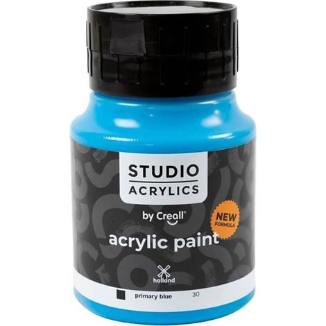 Peinture acrylique - Creall - Studio - Bleu primaire - Opaque - 500 ml