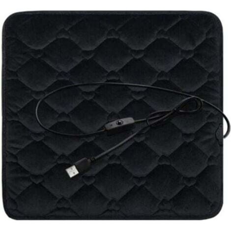Coussin de siège de voiture chauffant USB, coussin chauffant électrique 5V, housse chauffante antidérapante pour chaise, chaise de bureau chaude d'hiver, canapé de maison (1/4)