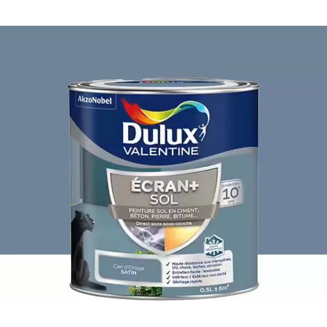Peinture DULUX VALENTINE Ecran+ Sol Ciel d'orage Satin 0,5 L (1/3)