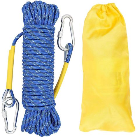 Climbing Rope 10mm Static Rope 70m Rope Equipment Escape Rope with 2 Carabiners for Ice Climbing Equipment Fire Rescue Boat Rope (1/5)