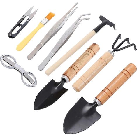 Ensemble d'outils de jardinage 10 pièces pour la plantation avec ciseaux et fourches (1/5)