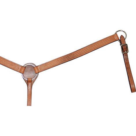 Taglia unica cob/full, Cognac: Pettorale western in cuoio con decorazioni basket
