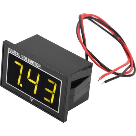 Voltmètre Numérique DC 0.56" Étanche à Affichage LED Jaune (2.5-30V) pour Tableau de Bord de Véhicule (1/5)