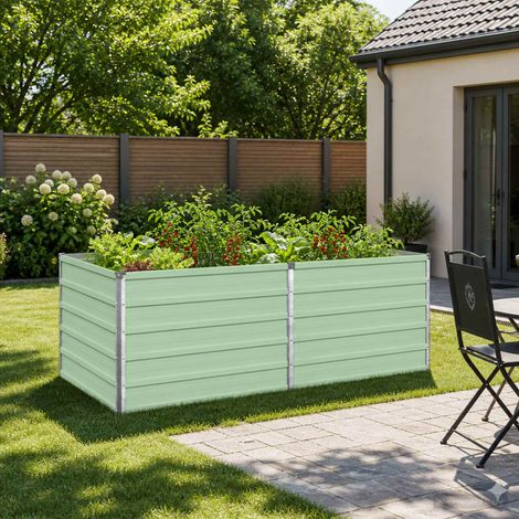 vidaXL Letto rialzato da giardino Verde Pastello 160 x 80 x 55 cm