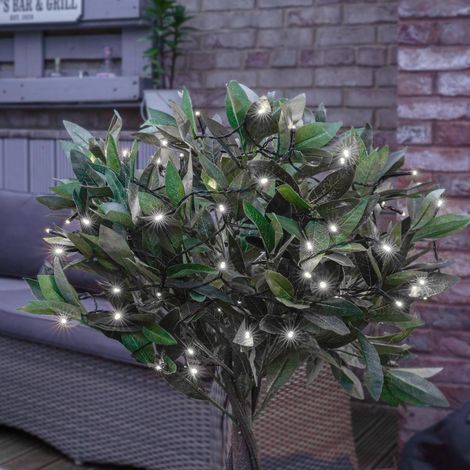 5m Solar Power Outdoor LED Fairy Lights Green Cable White Garden Indoor Décor