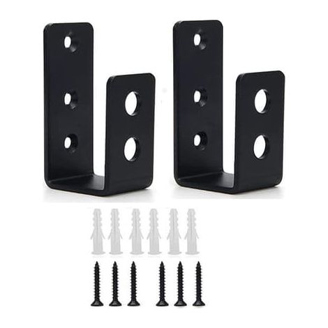 BelleRise - Ensemble de 2 butées de portail noires de 4 pouces (5 x 10 cm), barres de sécurité robustes (1/5)