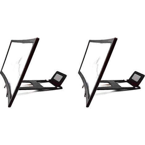 Lot de 2 loupes d'écran incurvées de 12 pouces pour téléphone portable, amplificateur vidéo HD, loupe pour écran mobile (1/5)