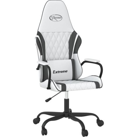 Maison Exclusive - Sedia da Gaming Bianco e Nero in Similpelle