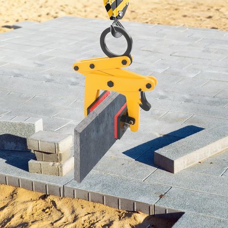 Pince de levage pour plaque - Pince de charge - Charge maximale : 390 kg - Ouverture de 3 à 8,5 cm - Convient pour pierre, béton, dalle, bois et métal (1/5)