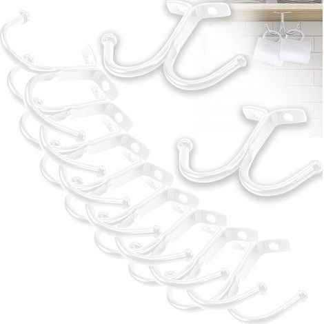 Porte Tasse Suspendue, 10 Pcs Porte-tasses Porte Mug Rangement Tasse Support Tasse Support Tasse a Cafe Porte Tasse à Café Noir Rack Tasses à Vin Verres de Rangement Crochets Tasse (1/5)