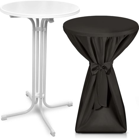 Table haute d'extérieur Bellini, pliable, Ø60cm, noir, avec housse