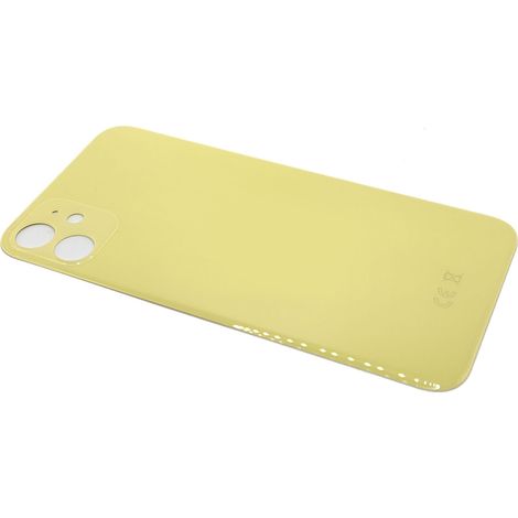 Tapa trasera para Apple iPhone 11 A2111 A2221 amarilla con agujero grande (1/2)