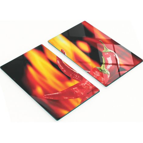 Tablas de cocina de vidrio templado con dibujos de chiles, 2x30x52 cm (1/5)